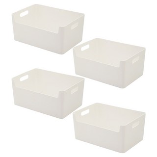 BLUE INSHORE 食品儲藏室收納整理盒, 白色, 4個