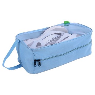 小麥購物 加大手提防水透明視窗旅行鞋袋 L2450, 1個, 藍色