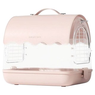 壓克力鳥籠 附訂製皮帶, 1個, 粉色