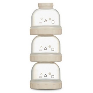 KU.KU Duckbill 酷咕鴨 KUKU PLUS 純真之瞳疊疊樂鈕扣式奶粉罐, 柔光杏, 3個