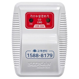 SOOSAN 插頭型複合式瓦斯警報器, 1個, 白色