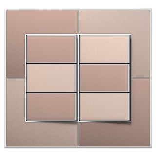 TILINS 藝廊棕金色單切六聯開關 白色框架, 1個