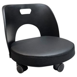 多用途附輪靠背移動式和室椅, 黑色, 1個