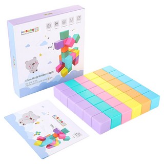 MYTOYS 영유아용 마이큐브 빅사이즈 자석블럭 36p, 파스텔 컬러, 1개