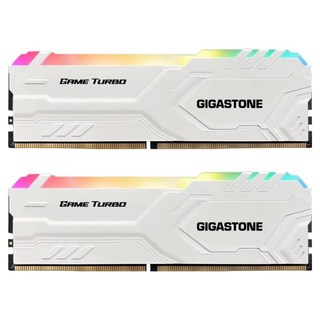 GIGASTONE 立達 GAME TURBO RGB 電競超頻 桌上型記憶體 PC專用 8GB x 2 白色 16GB, 2個, DDR4‐3200‐8U‐2‐GST‐RGB‐GameTurbo‐White