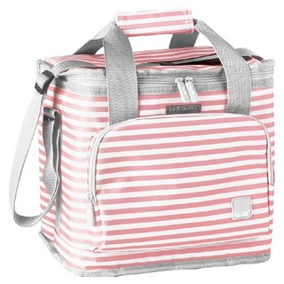 ibili Biarritz肩背保冷袋 15L, 粉櫻條紋, 1個