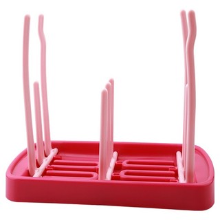 小麥購物 可折疊瀝水晾乾奶瓶架/瀝水架 L2455, 單品, 粉色