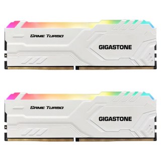 GIGASTONE 立達 GAME TURBO RGB 電競超頻 桌上型記憶體 PC專用 16GB 白色, DDR4‐3200‐16U‐2‐GST‐RGB‐GameTurbo‐White, 2個
