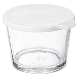 SHIMOYAMA 玻璃儲物罐/保鮮盒 白色 260ml, 1個, 容器 + 蓋子