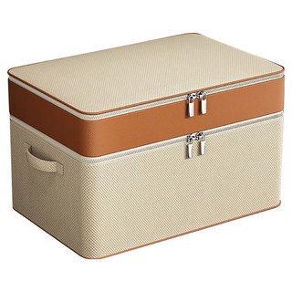 牛津布衣物收納盒/衣服褲子收納箱/搬家衣物存放盒/防水防潮整理箱 超大, 1個, 深棕色