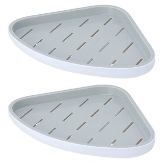 ecoco 意可可 無痕免打孔轉角浴室置物架 L2361, 2個, 灰色