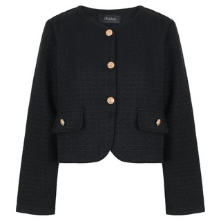 ab.plus 女款圓領鈕扣亮點粗花呢外套 LSZ3MJ31