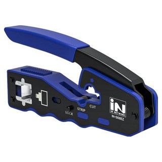 iN NETWORK CAT 5E6 規格連接器支援 穿透式EZ插頭壓接網路工具 IN-568EZ, 1個, 藍色, 135mm