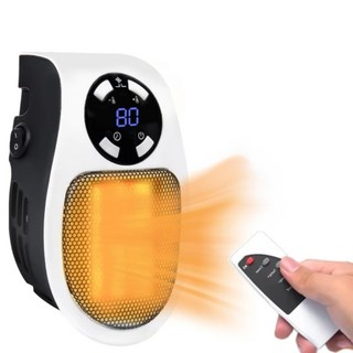 AHOYE 液晶定時壁掛無線遙控暖風機, 白色, p01_05244924