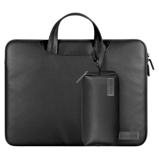PU皮質電腦包/手提單肩筆電包, 1個, 黑色