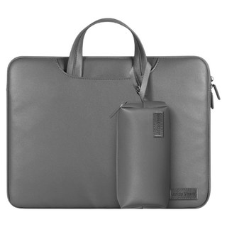 PU皮質電腦包/手提單肩筆電包, 1個, 灰色