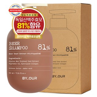 바이아우어 블랙비어81 탈모 샴푸 앰버 우드, 510ml, 1개