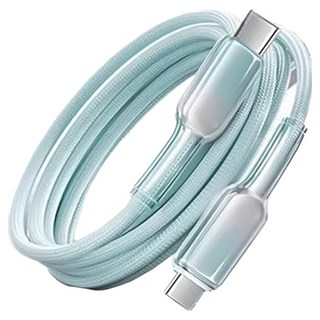 小麥購物 Type-C系列 65w Type-C-Type-C冰晶漸變快充數據線 L1366, 1個, 1m, 薄荷綠