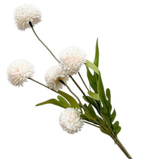 FLORAL M 仿真花 夏日繽紛圓舞曲乒乓菊花材, 氣質白