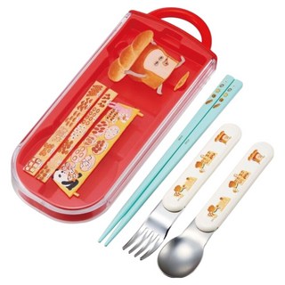 Skater 三合一餐具組, 筷子1雙 + 叉子 + 湯匙 + 筷盒, 麵包小偷, 1套