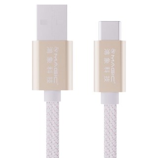 MAGIC USB2.0-TYPE-C 傳輸快充編織線, 1個, 1m, 金色