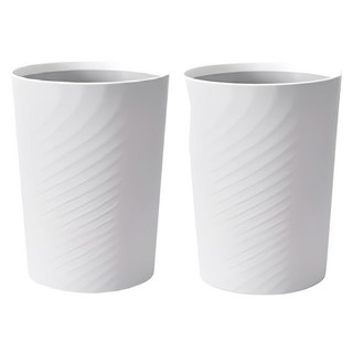 Life+ 北歐ins風創意時尚波紋壓圈無蓋垃圾桶 12L 2個, 1層, 質感灰