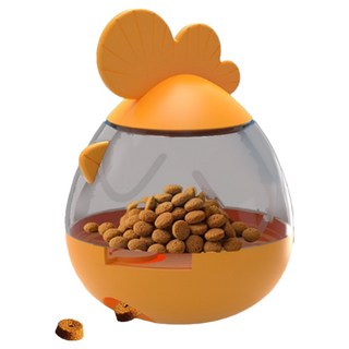 티티펫 고양이 꼬꼬닭 간식볼 장난감, 오렌지, 1개