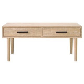 HOPMA 合馬家具 實木腳二抽茶几桌 E-GS940PMS-T, 淺橡木