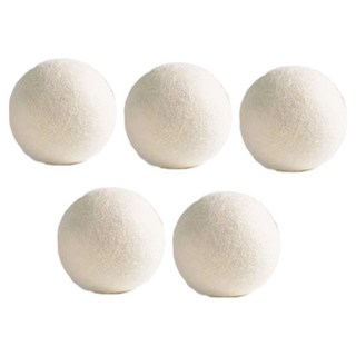 JOYFUL NAPKIN 悅棉 烘衣必備 防靜電 防纏繞 吸濕淨味 羊毛烘衣球, 純白色, 5個