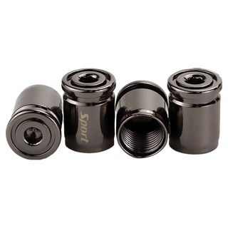 bebehome 黃銅防盜輪胎氣嘴帽, 4個, 黑色