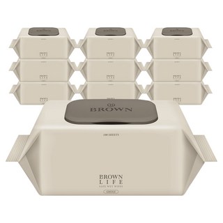 브라운라이프 그레이지 도톰한 대용량 아기물티슈 캡형, 50g, 100매, 10개