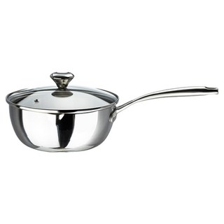 SHIMOYAMA 單柄不鏽鋼湯鍋/雪平鍋, 20cm, 不鏽鋼色, 1個