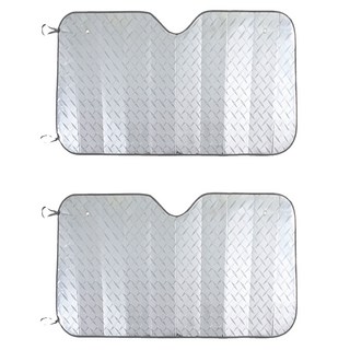 E.City 升級款加厚車用前後窗防曬降溫大遮陽擋 5層, 2套, 銀色