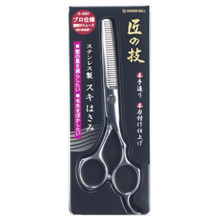 GREEN BELL 綠鐘 TakumiNoWaza 匠之技 台灣公司貨 不銹鋼打薄理髮剪刀 修髮量40-50% L(160mm), 1個, G-5021