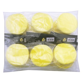 優之館 專業打蠟圓型海綿, 12個, 黃色