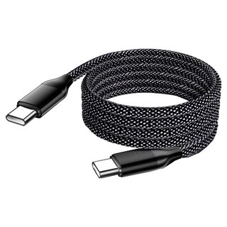 小麥購物 快充磁吸雙Type-C數據線 L1372 240W, 1個, 黑色, 1.5m