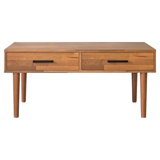 HOPMA 合馬家具 實木腳二抽茶几桌 E-GS940PTK-T, 拼版柚木