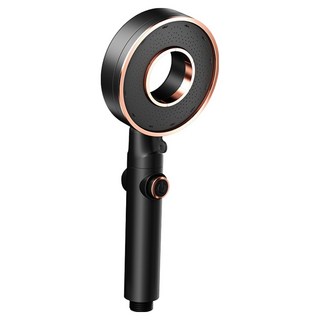 ANTIAN 家用手持增壓環形鏤空淋浴蓮蓬頭/洗澡全身沐浴噴頭, 1個, 黑色