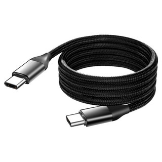 小麥購物 快充磁吸雙Type-C數據線 L1372 100W, 1個, 黑色, 2m