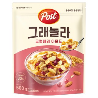 Post 蔓越莓杏仁格蘭諾拉麥片, 500g, 1包