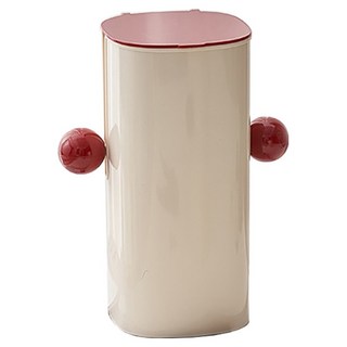 小麥購物 按壓升降化妝刷收納筒 L2480, 1個, 紅米色