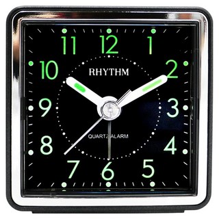 RHYTHM 日本麗聲時計 超靜音木紋鬧鐘, 時尚黑