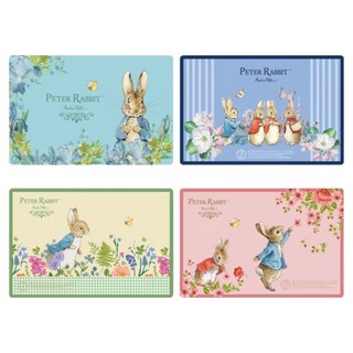 PETER RABBIT 比得兔 餐墊4件組, 1套, 45 x 30cm, 湖水藍 + 粉色 + 藍色 + 黃色