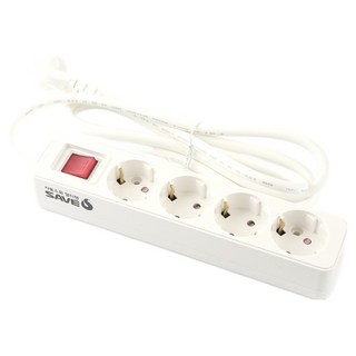 세이브에스 자동소화 멀티탭 일반형 4구 FKM-0024N, 5m, 화이트, 1개