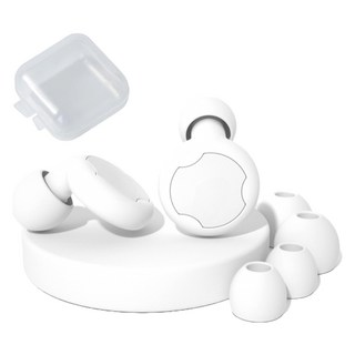 Misoroun 飛機睡眠矽膠耳塞 2p + 耳塞套 4p + 收納盒套組 高級白, 1套