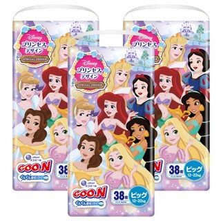 GOO.N 大王 elleair 艾黎艾爾 日本境內版 迪士尼公主紙尿褲/尿布 12~22kg, XL, 114片