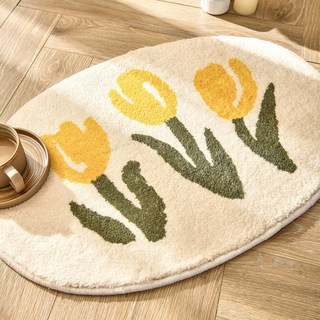 Mini嚴選 花卉植物仿羊絨浴室地墊 CN0462-C