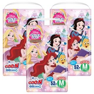 GOO.N 大王 elleair 艾黎艾爾 日本境內版 迪士尼公主紙尿褲/尿布 6~12kg, M, 156片