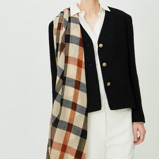 DAKS 女士經典格紋羊毛輕薄圍巾 DCSC4F110