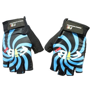 OMAX 風火輪萊卡半指手套, 藍色, 1套